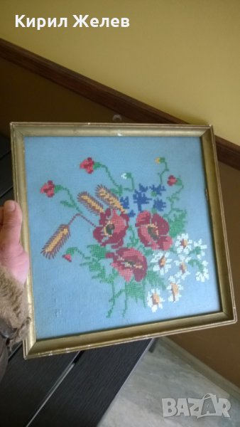 Стар ГОБЛЕН ЦВЕТЯ, снимка 1