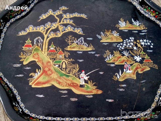 Стар поднос, снимка 3 - Антикварни и старинни предмети - 18708653