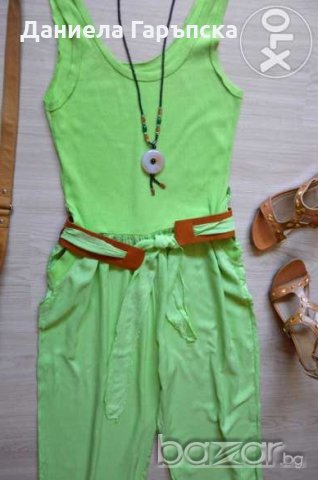 ЗЕЛЕН летен гащеризон  - М размер , снимка 2 - Панталони - 11503215