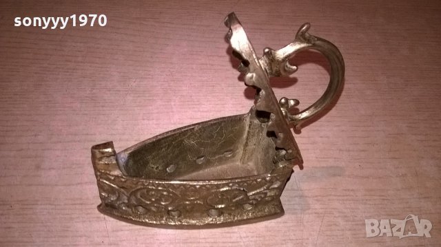 красива ютия-мед/месинг-цвят злато-внос швеицария-10х9х5см, снимка 9 - Колекции - 22257569