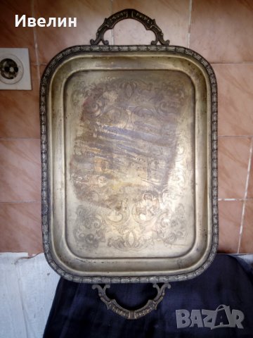 стара посребрена бронзова табла, снимка 1 - Антикварни и старинни предмети - 23042998