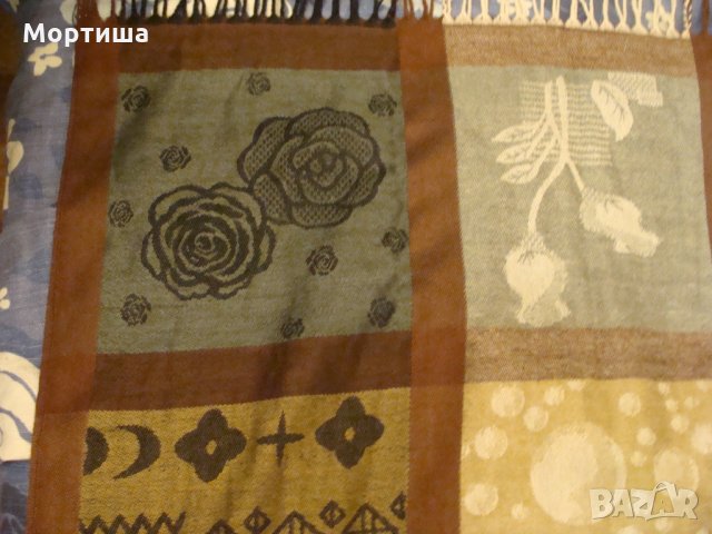 100% Кашмир красив шал, снимка 7 - Шалове - 23267374