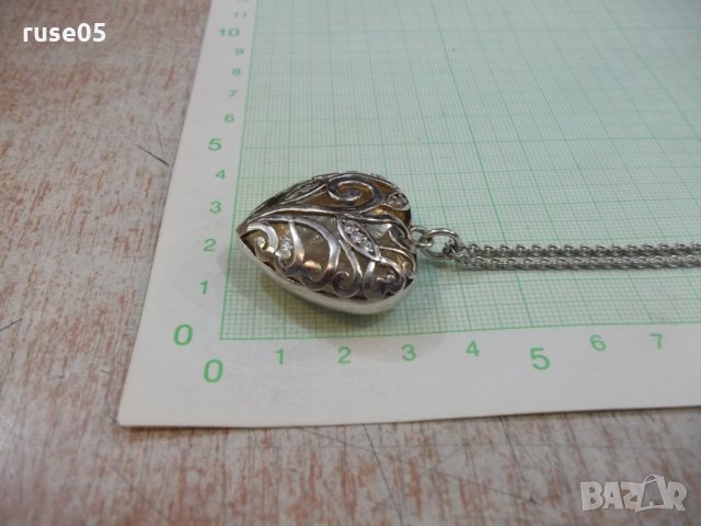 Синджир с ажурно сърце сребърни - 21,2 гр., снимка 4 - Колиета, медальони, синджири - 22460101