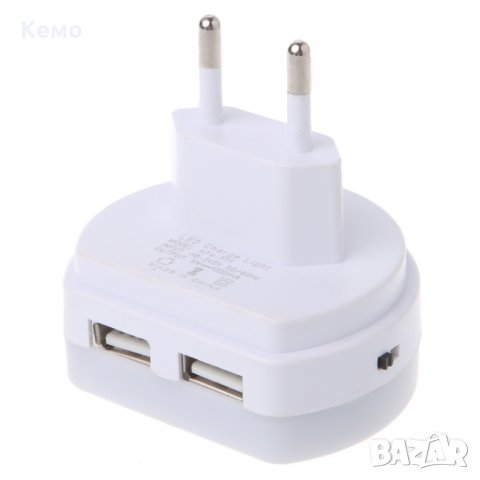 Двойно USB зарядно устройство с LED светлина, снимка 12 - Оригинални зарядни - 22456552