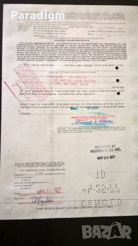 Сертификат за акции | International Telephone and Telegraph Corporation | 1977г., снимка 7 - Нумизматика и бонистика - 25233245