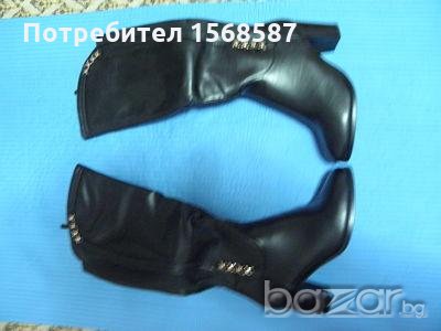 Черни ботуши еко кожа № 39, снимка 1 - Дамски ботуши - 20055492