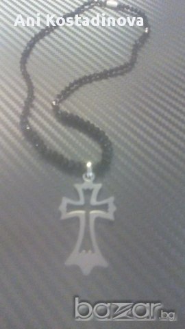 Уникално колие оникс с кръст, снимка 3 - Колиета, медальони, синджири - 10459155