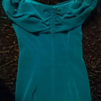 Официална  зелена рокля от кадифе, снимка 3 - Рокли - 22052162