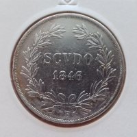 Монета Ватикана 1 Скудо 1846 В - Папа Пий IX, RRR тираж само 2078 броя , снимка 1 - Нумизматика и бонистика - 22823285