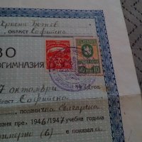 Удостоверение за завършване на Прогимназия 1946, снимка 3 - Други ценни предмети - 24115617