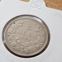 2 лева 1894 година сребърна монета, снимка 2 - Нумизматика и бонистика - 25008518
