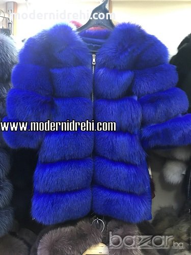 Дамско палто от лисица турско синьо сезон 2017/2018, снимка 1