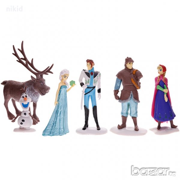 6 бр PVC фигурки от Замръзналото кралство Frozen Елза Анна Свен за игра и украса торта, снимка 1