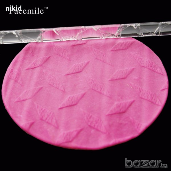 Пръснати ромбове Прозрачна релефна текстурна точилка за фондан украса торта сладки, снимка 1