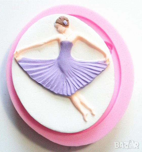 Овал балерина разперена рокля силиконов молд декор украса торта фондан , снимка 1