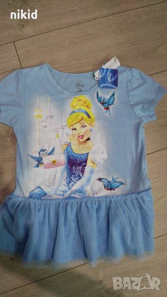 Дисни  Белл Пепеляшка Disney синя детска блуза с тюл, снимка 1