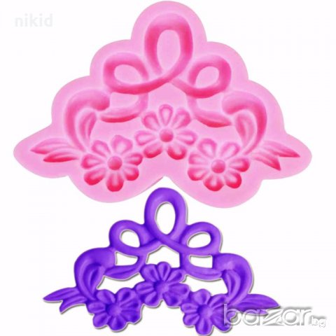 голяма плетеница с 3 цветя силиконов молд форма декорация и украса торта фондан шоколад