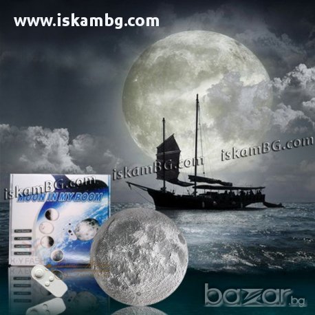 Стенна Нощна лампа Луна с дистанционно - КОД 1114, снимка 5 - Други - 13604889