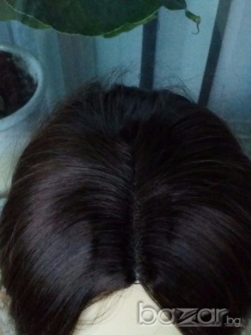Нова права тъмно кестенява перука без бретон - 35 см. - мод.52, снимка 2 - Аксесоари за коса - 16213588