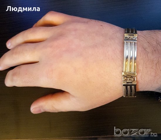 Златна мъжка гривна , снимка 2 - Гривни - 20342726