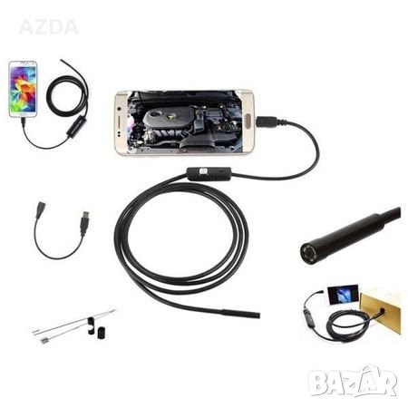 USB ендоскоп камера за андроид и PC  1м  2м  3.5м  7мм. 6 LED , снимка 2 - USB кабели - 24322242