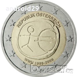 2 Евро монети (възпоменателни) емитирани 2009г (10г. на Икономически и Паричен съюз), снимка 2 - Нумизматика и бонистика - 15990617