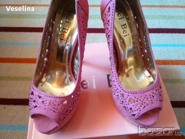 Обувки на висок ток- розови, снимка 10 - Дамски обувки на ток - 15000808