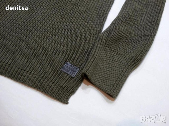 G-star Raw Hunt 1/2 Closure Knit Magma Green Мъжки Пуловер Size XL, снимка 3 - Пуловери - 23744151