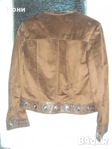Късо марково яке от естествен велур ROCKERS РЪСТ С, снимка 2 - Якета - 23634859