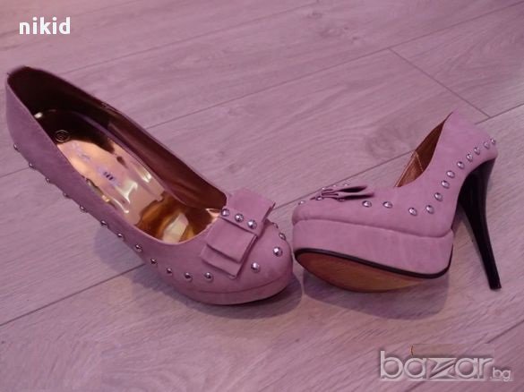 Розови страхотни дамски обувки на високи токчета модел 39 номер, снимка 4 - Други - 12581060