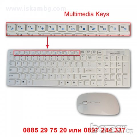 Безжична клавиатура и мишка със силиконово покритие - код 0803, снимка 5 - Клавиатури и мишки - 12244776