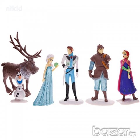 6 бр PVC фигурки от Замръзналото кралство Frozen Елза Анна Свен за игра и украса торта