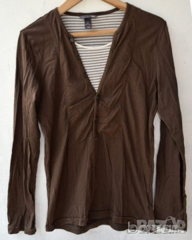 H&M дамска блуза кафява, снимка 2 - Тениски - 23437134