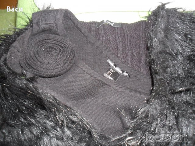 100 % Sonia Rykiel дизайнерска оригинална рокля + подарък елек с косъм, снимка 9 - Рокли - 12015624
