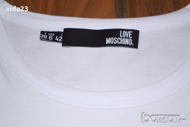 Love Moschino - дамска тениска, размер 40, снимка 2 - Тениски - 20027312