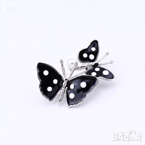 Брошка черни пеперуди, снимка 3 - Други - 25557675