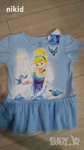 Дисни  Белл Пепеляшка Disney синя детска блуза с тюл, снимка 1 - Детски Блузи и туники - 21515440