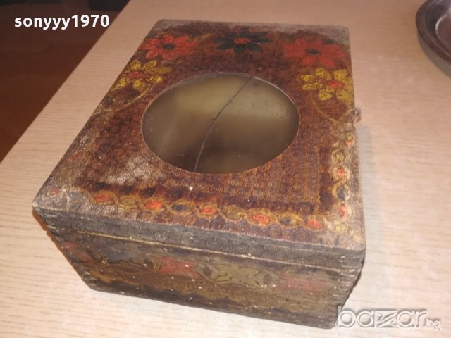 антика-старинна кутия за стена-19х15х9см, снимка 3 - Антикварни и старинни предмети - 20962448