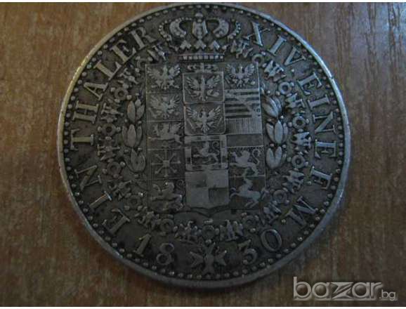 Монета "EIN THALER ХІV. EINE F. M. - 1830" - 21,9 гр., снимка 2 - Нумизматика и бонистика - 7621070