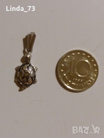 Среб.медальон-костенурка с циркон-проба-925. Закупен от Италия., снимка 9 - Колиета, медальони, синджири - 21774827