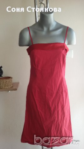 Дамска рокля памук тип бюстие червена *