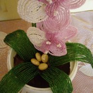 Орхидея от мъниста, снимка 6 - Декорация за дома - 16986339