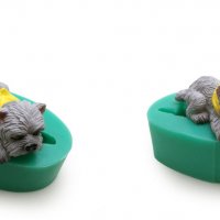 3D Мустакато малко куче силиконов молд форма за декорация торта фондан шоколад гипс сапун