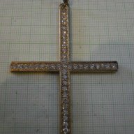 Обеци "Кръст с камъни" метални - 21 гр., снимка 2 - Обеци - 9710372