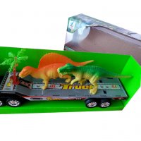Детска играчка камион платформа с два динозавъра 43см, снимка 5 - Коли, камиони, мотори, писти - 23592293