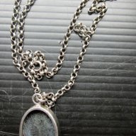 Сребърен медальон с естествен камък, снимка 3 - Колиета, медальони, синджири - 16984723