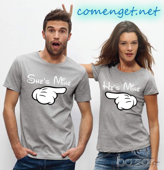 ЗА ВЛЮБЕНИ! LOVE Тениски Мики Маус / Mickey Mouse MINE! Или Поръчай с ТВОЯ идея!, снимка 1