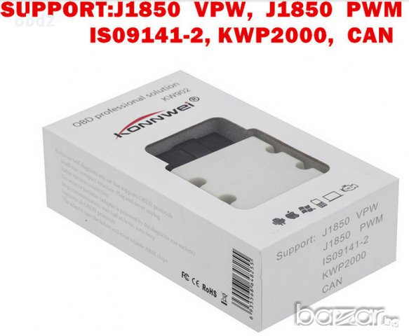 Професионален Konnwei® ELM327 on/off интерфейс за диагностика на автомобили OBD2, 100% универсален, снимка 7 - Аксесоари и консумативи - 10270521