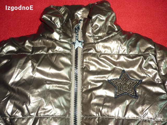 92 Супер модерно детско зимно яке за момиченце - Златисто - кафяво, снимка 3 - Бебешки якета и елеци - 23070396