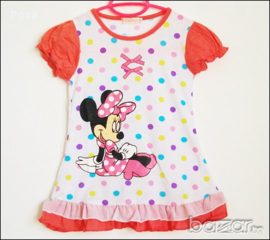 Детска памучна рокличка с Мини Маус, снимка 1 - Детски рокли и поли - 11960795